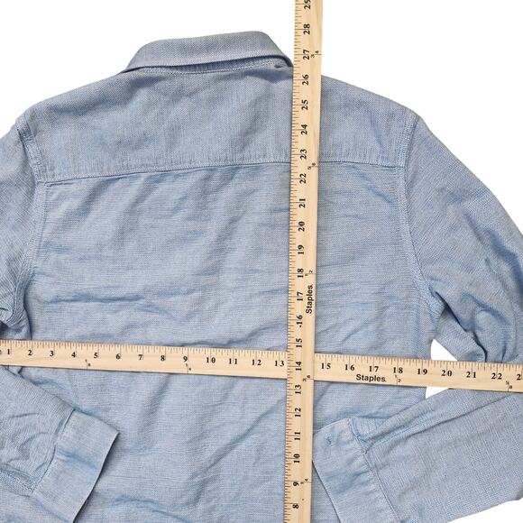 Calvin Klein Body Fit Cotton Roll-Up Shirt Men’s Medium Blue - Picture 5 of 6